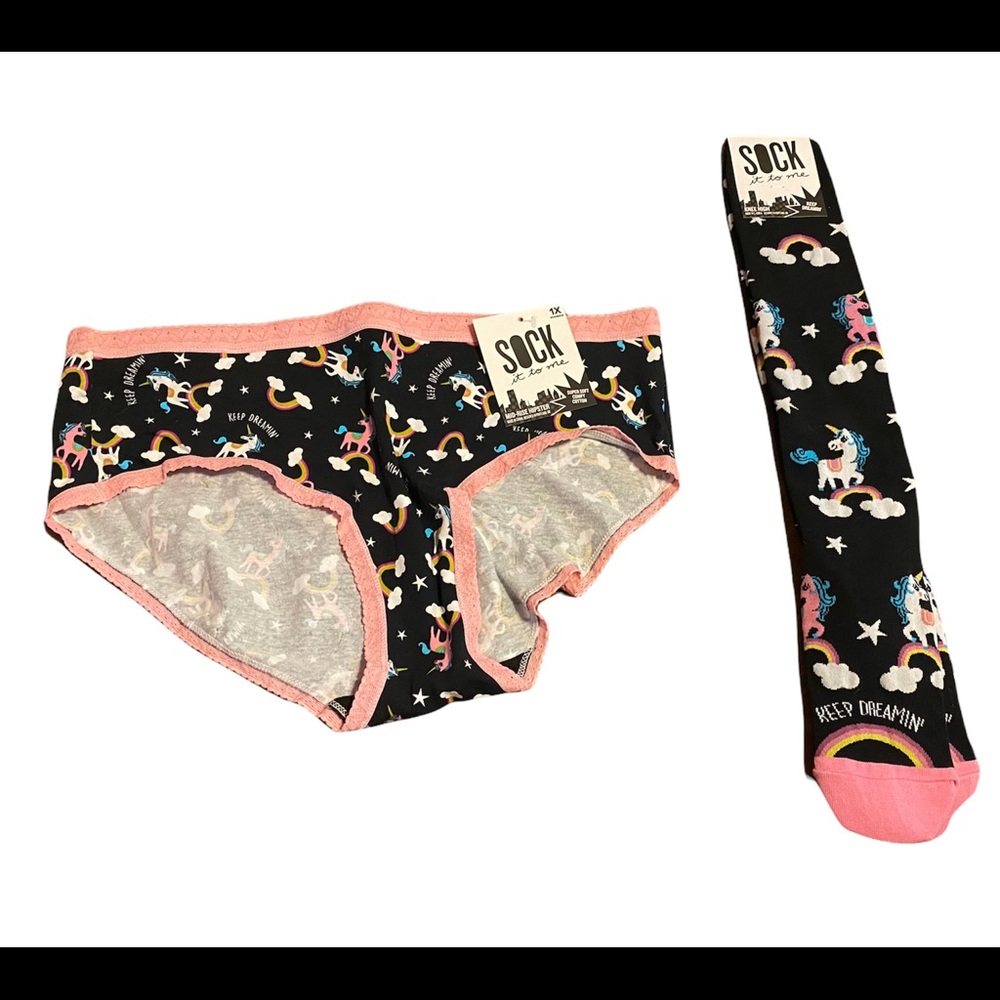 Unicorn panties with matching knee socks